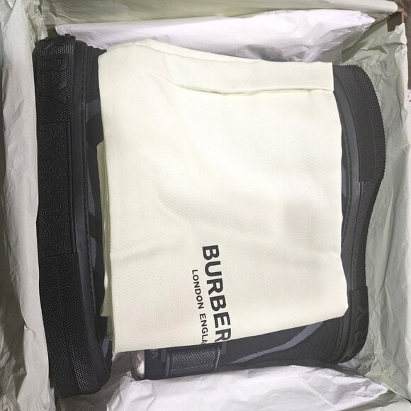 NWT Burberry Men's Black Knitted Stretch Sub High-top Sneakers - Picture 3 of 12